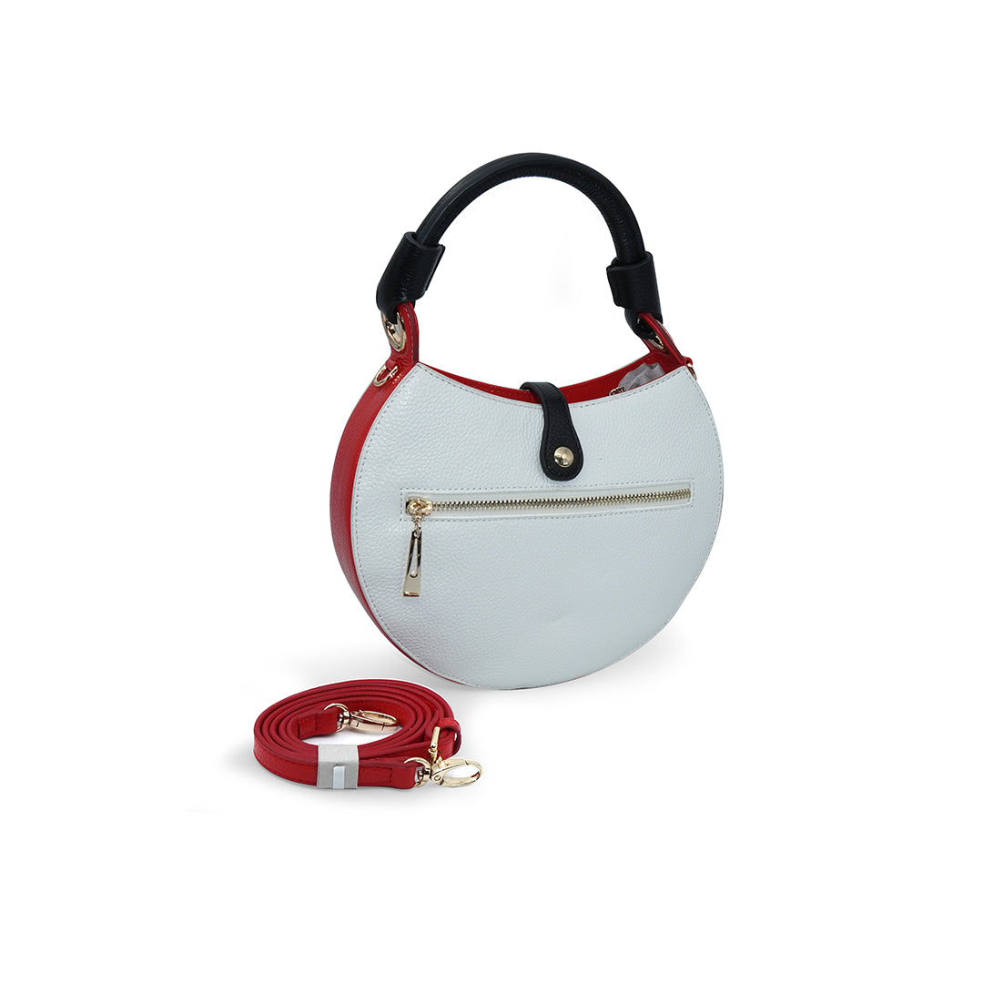 Ladies hand bag White & Red