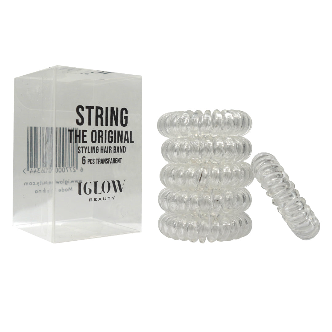 String Styling hair bands 6 pcs Transparent