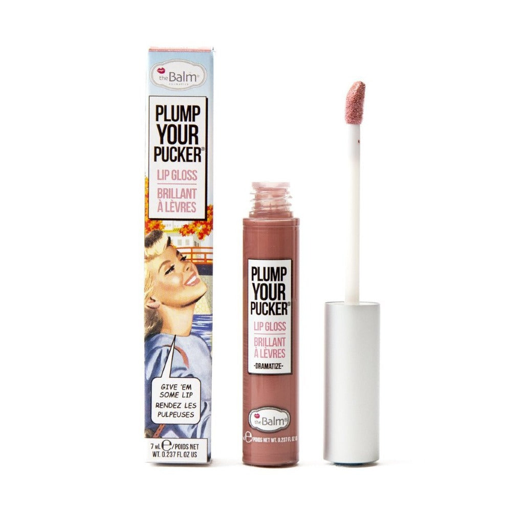 The Balm Plump Your Pucker Lip Gloss - Dramatize  - ملمع شفاه كريمي ذا بالم Plump Your Pucker Lip Gloss - Dramatize بلامب يور باكر – دراماتيز