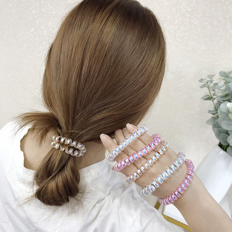 String Styling hair bands 6 pcs Transparent