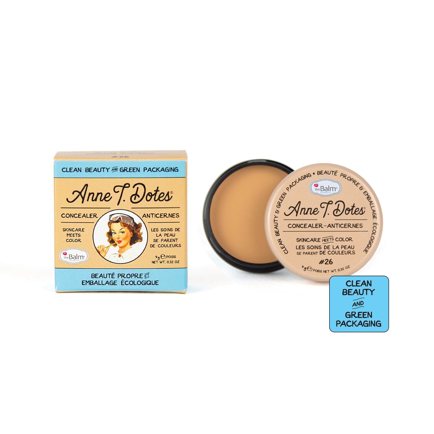 The Balm Anne T. Dote Concealer- Medium - كونسيلر وخافي للعيوب  ذا بالم  The Balm Anne T. Dotes Concealer – Medium أن تي دوتس درجة متوسط رقم 26