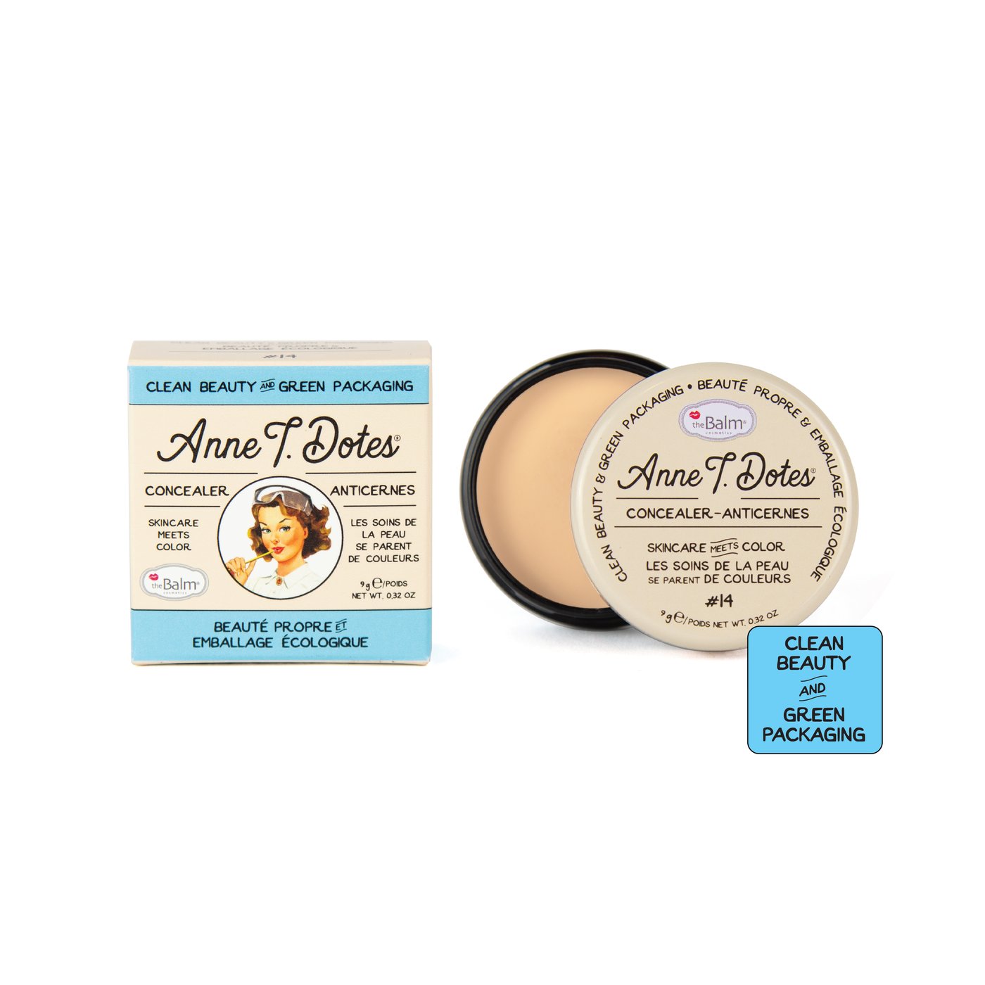 The Balm Anne T. Dotes Concealer - Light - كونسيلر وخافي للعيوب  ذا بالم  The Balm Anne T. Dotes Concealer - Light أن تي دوتس درجة فاتح رقم 14