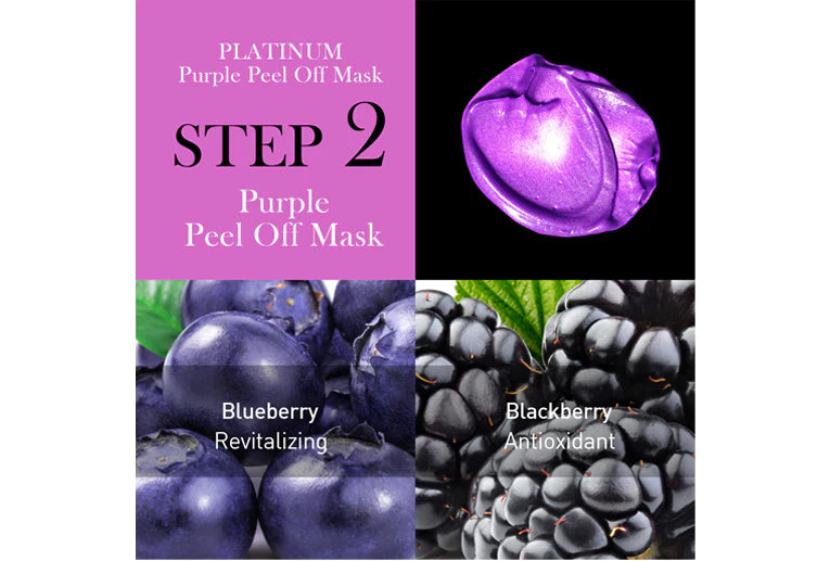 ماسك اوه إم جي بلاتينيوم بيربل 3 في 1 - OMG! PLATINUM PURPLE FACIAL MASK KIT