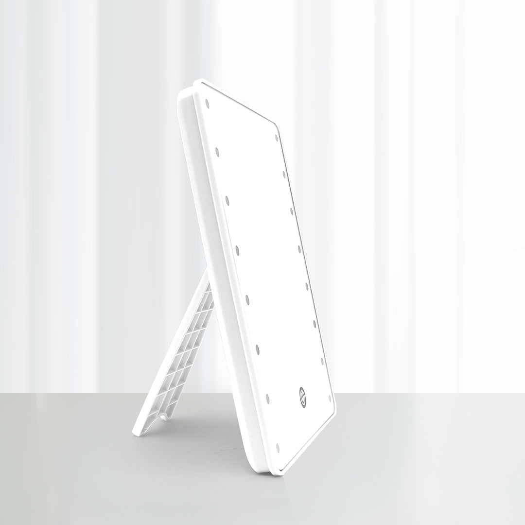 Plastic Mirror with lights – WHITE